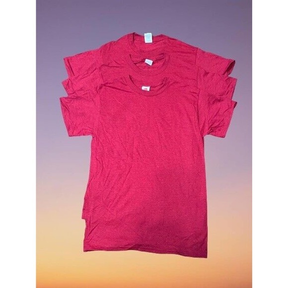 Hanes Shirts Hanes Red Amaranth Tshirts 3pk Small Crew Neck Unisex